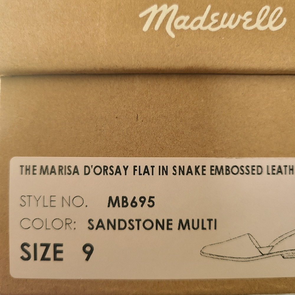 Madewell Marisa d'Orsay Embossed Snakeskin Flat 9 - Picture 9 of 10